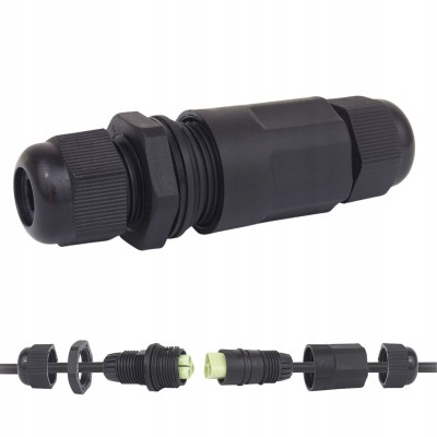 Złączka elektryczna skręcana 3-żyłowa 16A 3x1,5mm wago IP68