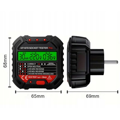 TESTER NAPIĘCIA GNIAZDEK DO GNIAZDKA 230V elektrycznego z wyświetlaczem