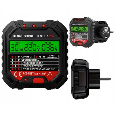 TESTER NAPIĘCIA GNIAZDEK DO GNIAZDKA 230V elektrycznego z wyświetlaczem